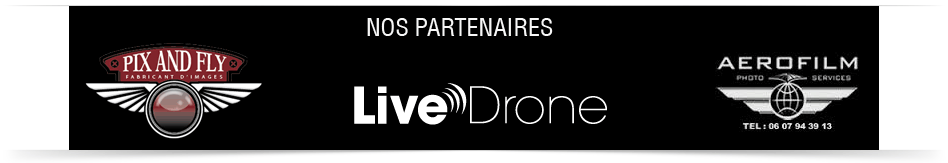 Nos partenaires : Pix'n'Fly, LiveDrone, Aerofilm
